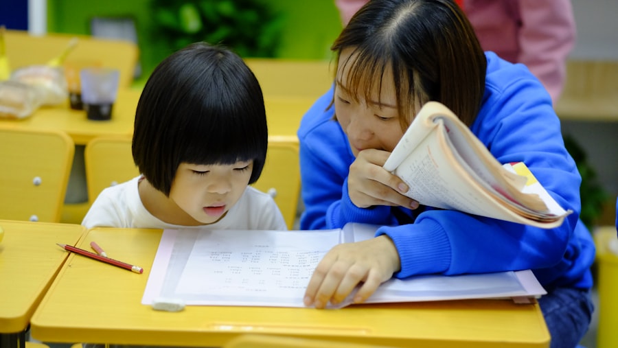 Two children reading a book together